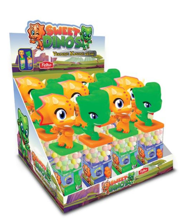 Sweet Dinos Vending Gumball Machine MiniKaugummiautomat mit Kaugumm