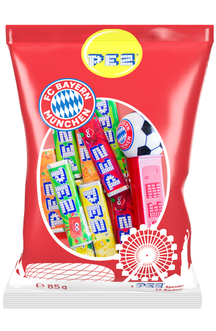 PEZ-Spender FCB Bayern München inkl. Bonbons Nachfüllungen, 85g