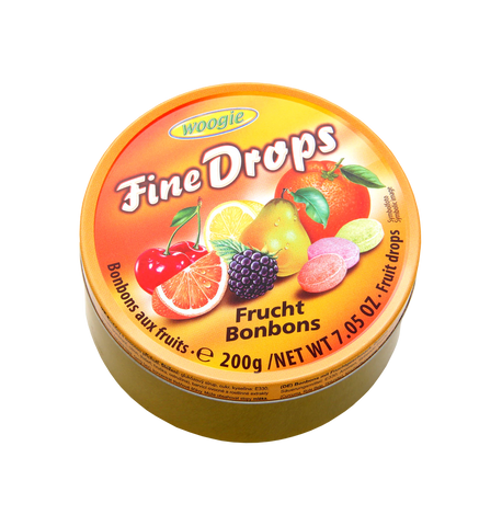 Woogie Fine Drops - Hart Caramelles Bunbons with fruit taste, 200g