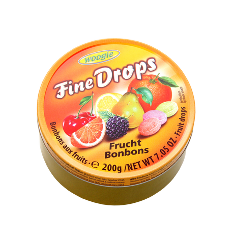 Woogie Fine Drops - Hartkaramellen Bonbons mit Fruchtgeschmack, 200g