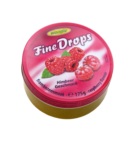 Woogie Fine Drops - Hart Caramelles Bunbons with raspberry taste, 175g