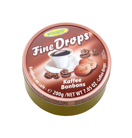 Woogie Fine Drops - Hartkaramellen Bonbons mit Kaffeegeschmack, 200g