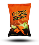 Chipoys Fire Red Hot - spicy tortilla chip rolls with chili-lime flavor, small, 56.7g
