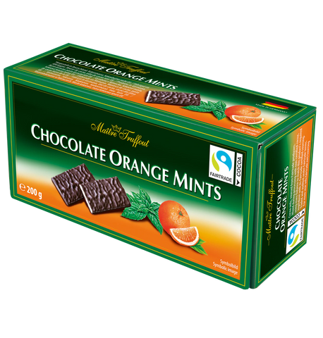 Chocolate Orange Mints - Zartbitter Täfelchen Orange/Minze, 200g