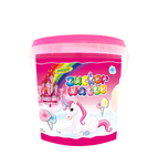 Woogie Popping Cotton Candy - cotton candy in a unicorn bucket with strawberry taste, 50g