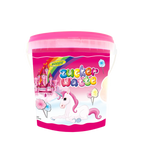 Woogie Popping Cotton Candy - Zuckerwatte im Einhorn-Eimer mit Erdbeergeschmack, 50g