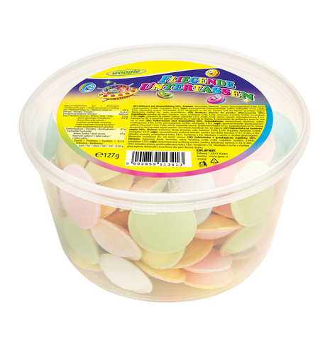Woogie flying saucers with shower filling, 127g