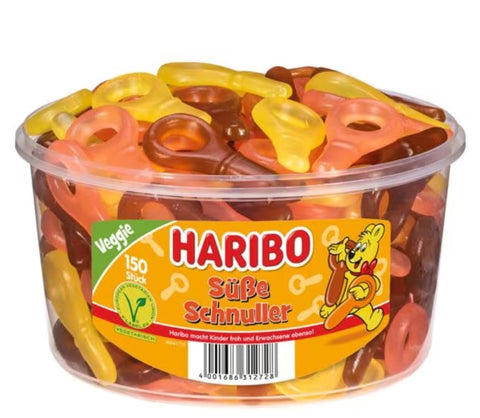 Haribo Sweet Soother Veggie - sweet, colorful fruit gum in pacifier shape, 150 pieces
