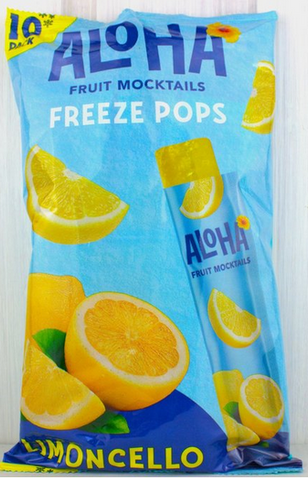 Aloha water ice bags freeze pops lemoncello, 10x50ml