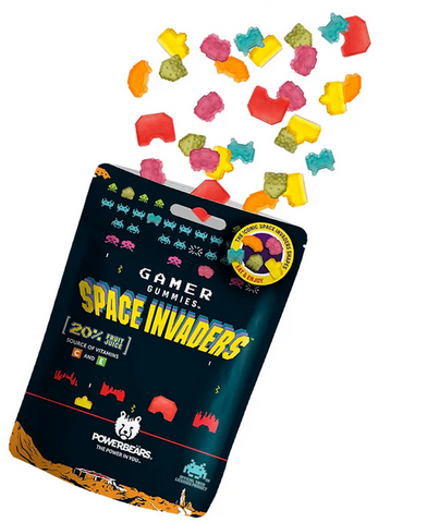 Powerbears Gamer Fruit Gum Space Invaders, 50g