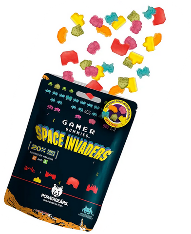 Powerbears gamer fruit gum space invaders, 50g