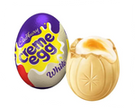 Cadbury Creme Oeuf White Chocolate Pâques avec une garniture fondante blanche et jaune, 40g