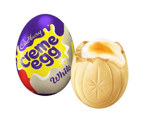 Cadbury Creme Egg White Chocolate Easter with white and yellow fondant filling, 40g