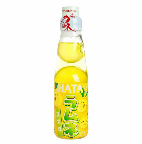 Ramune Yuzu Pop Soda Erfrischungsgetränk mit Yuzu-Zitrusfrüchte-Geschmack aus Japan, 200ml