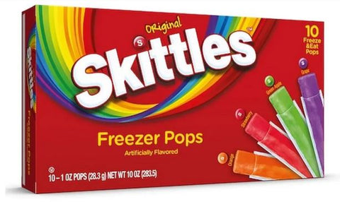 Skittles Freezer Pops - 10 volte Baglie di ghiaccio d'acqua Mix di frutta, 283,5 g