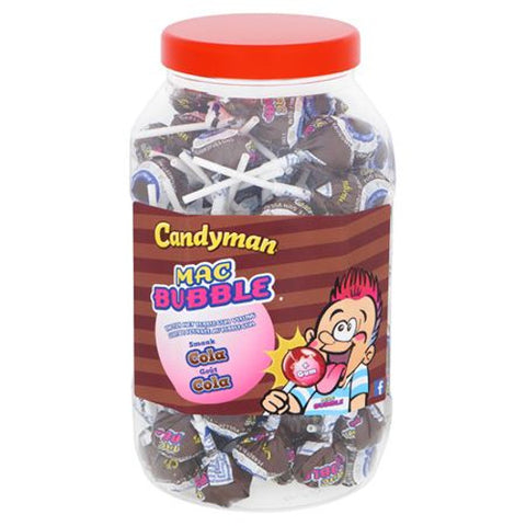 Candyman Cola lollies with chewing gum, 100 pieces