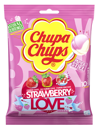 Chupa Chups Lollipop Strawberry Love 10er