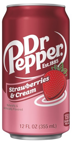 Dr. Pepper Strawberries & Cream USA drink, 355ml