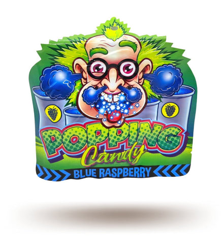 Dr. Sour Popping Candy Blue Raspberry - sour effervescent powder crackling powder blue raspberry, 15g
