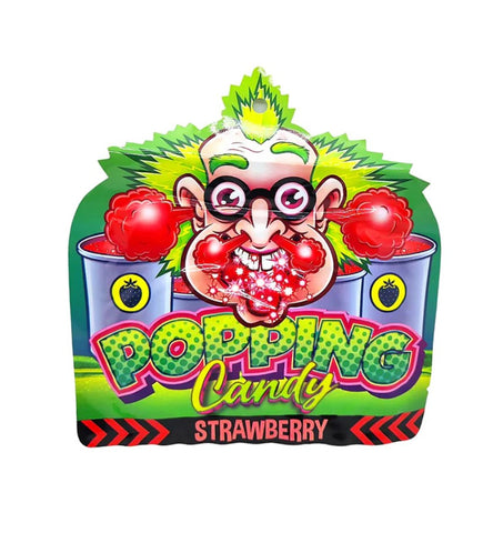 Dr. Sour Popping Candy Strawberry - poudre crépitante aigre effervescente au goût de fraise, 15g