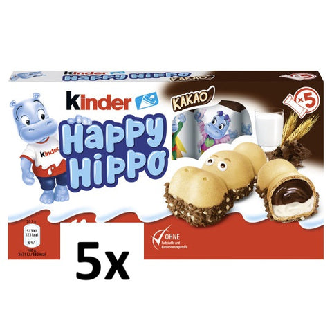 Kinder Happy Hippo Kakao 5er im Vorteilspack, 5x5 - 25 Snacks