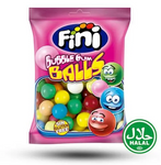 Fini Bubble Gum Balls Halal - palline di gomma da masticare colorate e fruttate, 75g