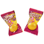 Fini Banana Split Gum - gomma da masticare con cuore liquido al gusto di banana, 200 pezzi