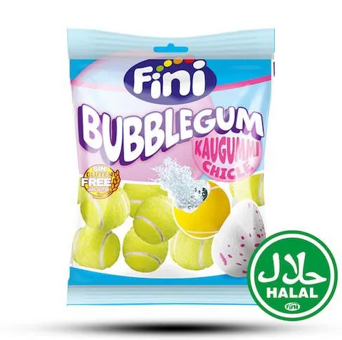 Fini Tennis Balls Gum Halal - boules de chewing-gum fourrées effervescentes, 75g