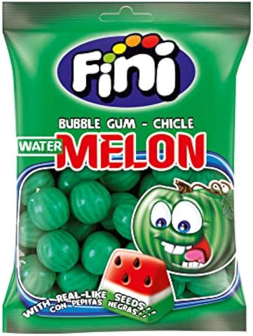 Fini Watermelon Gum Halal - délicieux melons à mâcher avec garniture effervescente aigre, 75g