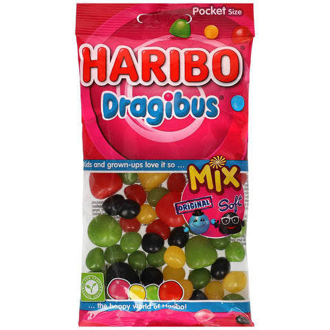 Haribo Dragibus Duo Mix, chewing rage mix with fruity flavors, 130g