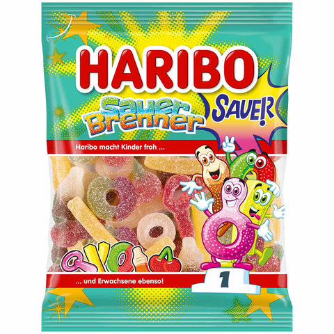 Haribo Sauer Brenner - alle Fruchtgummi-Klassiker in einer Tüte als saure, gezuckerte Variante, 160g