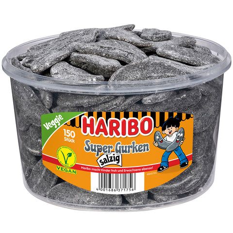 Haribo Super Gurken salziges Lakritz veggie, 150 Stück