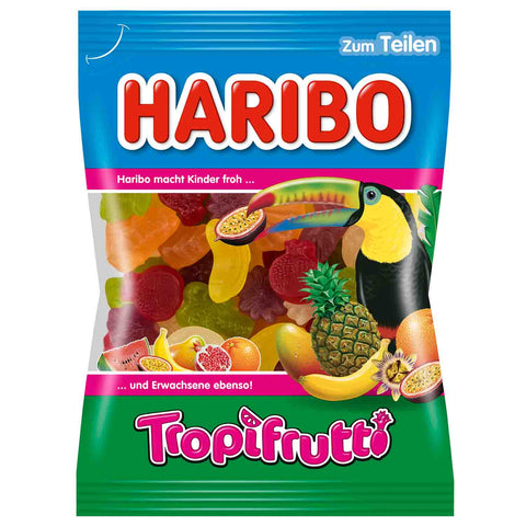 Haribo Tropifrutti - gomme aux fruits tendres classique avec de nombreuses variations fruitées dans un sachet, 175g