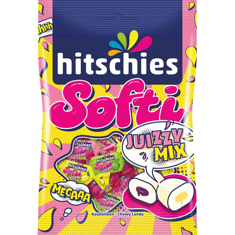 Hitschies Softi Juizzy mélange halal - kaubonbons avec noyau liquide, 90g