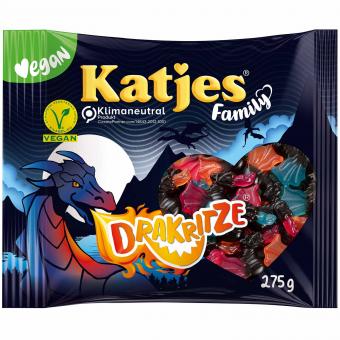 Katjes Family Drakritze, gomme de fruit végétalienne à la réglisse, 275g