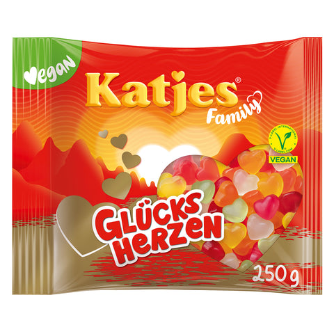 Katjes Family Glücksherzen - veganes Fruchtgummi im XL-Familenpack - 250g