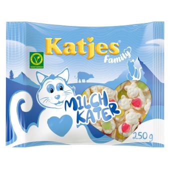 Katjes Family Milchkater - Confezione XL di gomme da masticare alla frutta con schiuma di zucchero, vegetariana, 250g