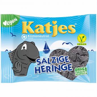 Katjes Salzige Heringe - veganes Lakritz, Lecker süße Heringe, 175g