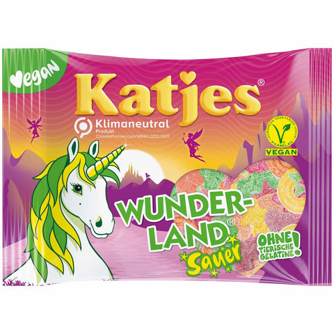 Katjes Wunderland sauer MHD 10/23 - veganes und veggie Fruchtgummi, 175g