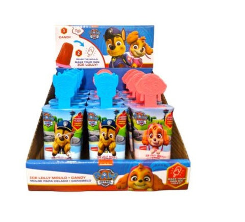Paw Patrol Ice Lolly - lollipop with strawberry flavor including ice mold to make your own ice cream, 14g