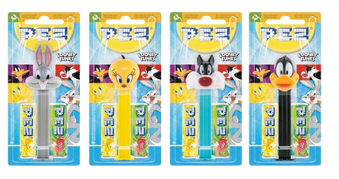 Pez Spender - Looney Tunes Bugs Bunny, Duffy Duck, Tweety, Silvester, verschiedene Charaktere, inkl 2x PEZ Bonbons, 2x 8.5g