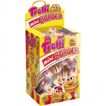 Trolli Mini Burger - gomme aux fruits classique avec sucre mousse pack XL, 80 pièces