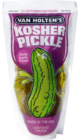 Van Holten's Kosher Pickle - pickled sour gherkin, vinegar and garlic, 140g