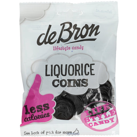 De Bron Liquorice Coins sugar free, 100g MHD 11/24
