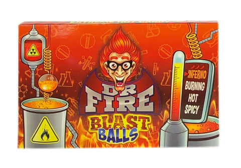 Dott. Fire Blast Balls Theatre Box caramelle calde estreme - gomma da masticare con ripieno a caldo, 90 g