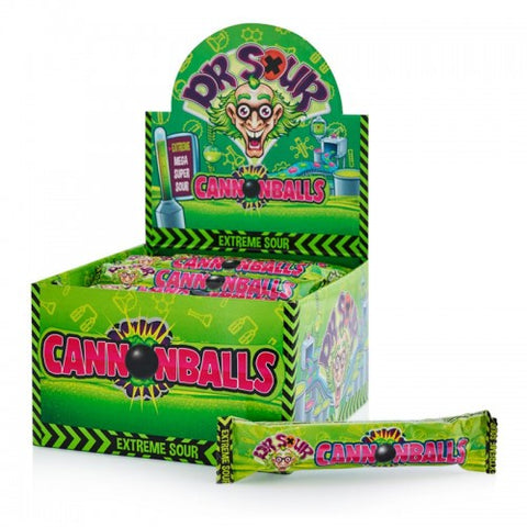 Dr. Sour Cannonballs Extreme Sour Candy 5-Strip extra saure Bonbons, je 40g