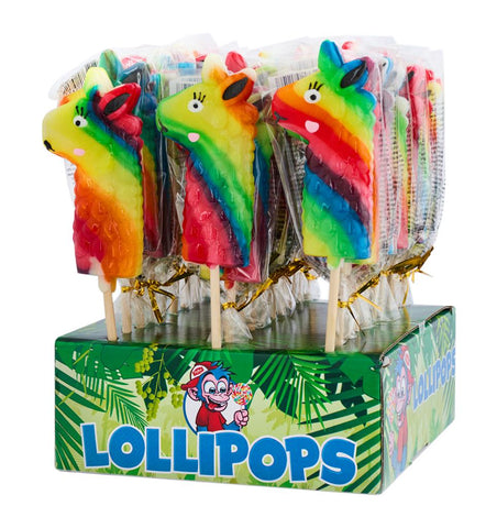 Felko Lolly Alpaca Rainbow Pops - fruchtiger XL-Lutscher mit süsser Alpaca-Form, 65g