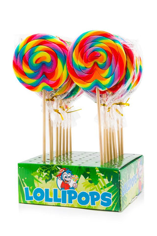 Felko Lolly Spiral Rainbow Maxi - sucette fruitée XXL au goût de fruit, 100g