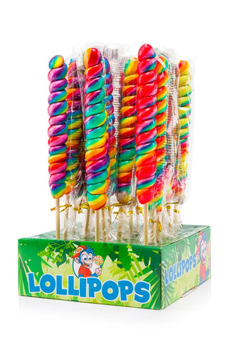 Felko Lolly Twist Pop Rainbow - grande sucette fruitée et colorée, 40g