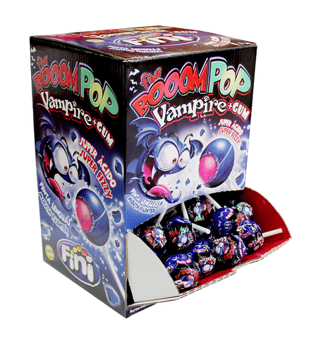 Fini Boom Pop Vampire + Gum - fruity lollipop with chewing gum filling, 1 piece